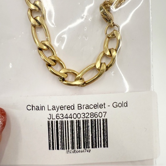 NWT Petit Moments Gold Chain Layered Bracelet - Picture 2 of 3